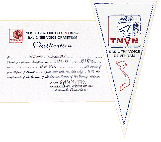 QSL Voice of Vietnam und Wimpel